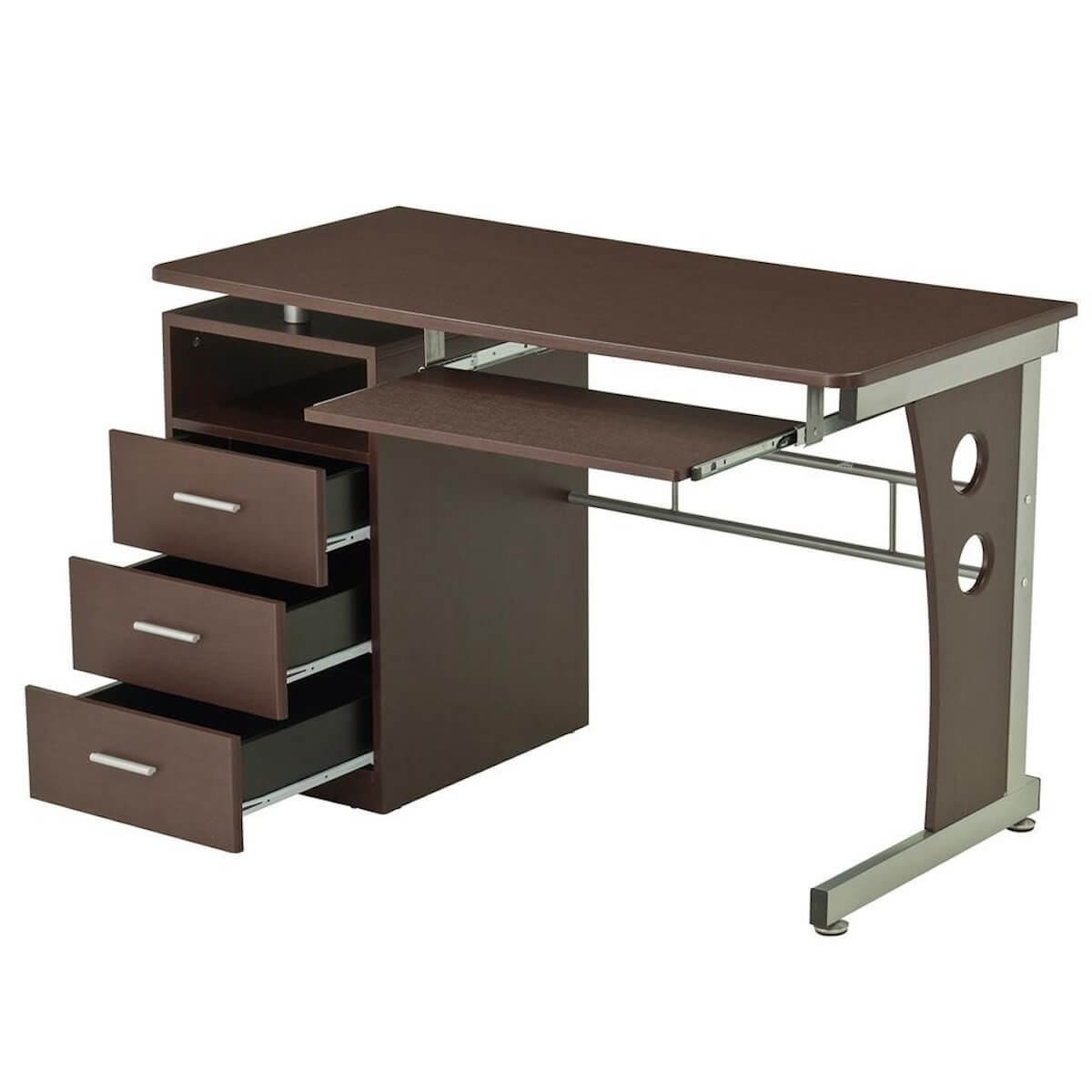 Techni Mobili Chocolate Computer Desk with Ample Storage RTA-3520-CH36 Inside #color_chocolate