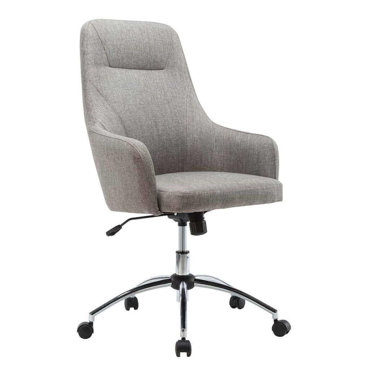 Techni Mobili Comfy Height Adjustable Rolling Office Desk Chair with Wheels RTA-1005-GRY Angle