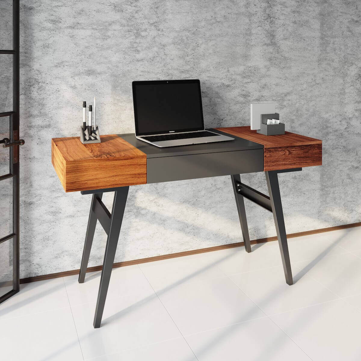 Techni Mobili Espresso Modern Writing Desk with Storage RTA-1460-ES in Office