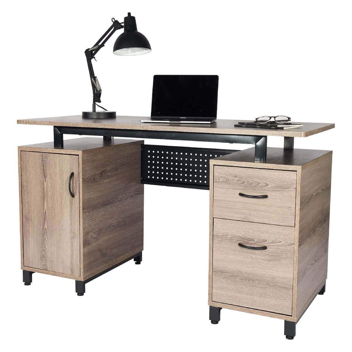Techni Mobili Gray Computer Desk with Storage RTA-0054-GRY with Computer