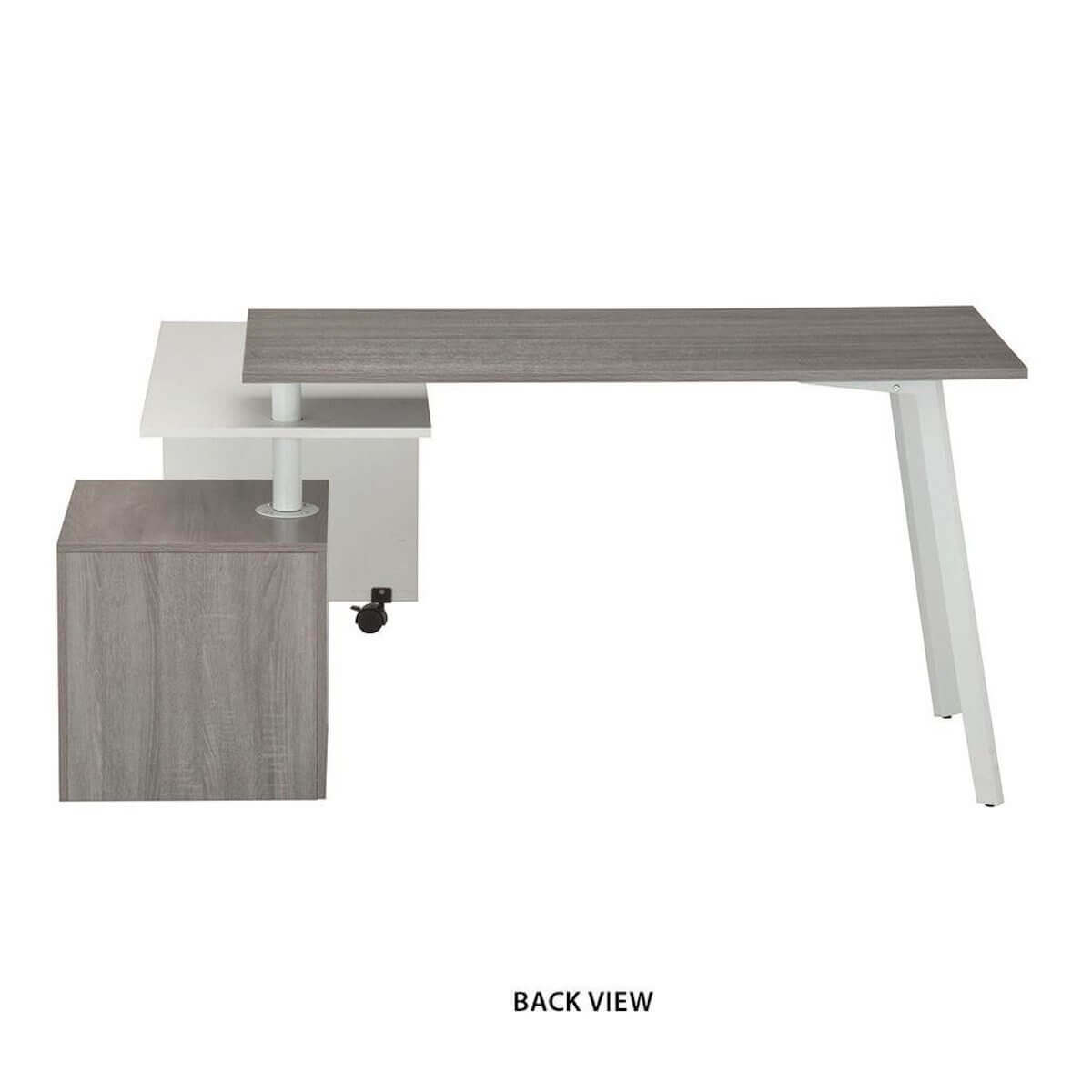 Techni Mobili Gray Rotating Multi-Positional Modern Desk RTA-2336-GRY Back View