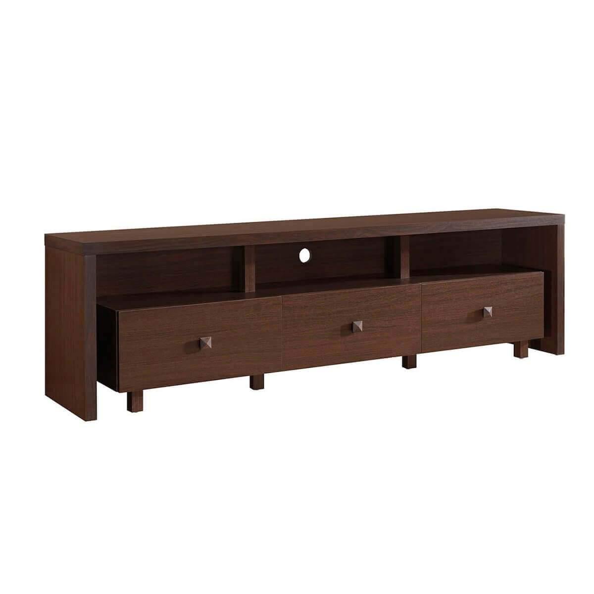 Techni Mobili Hickory Elegant TV Stand for TV's Up To 75" with Storage RTA-8895-HRY