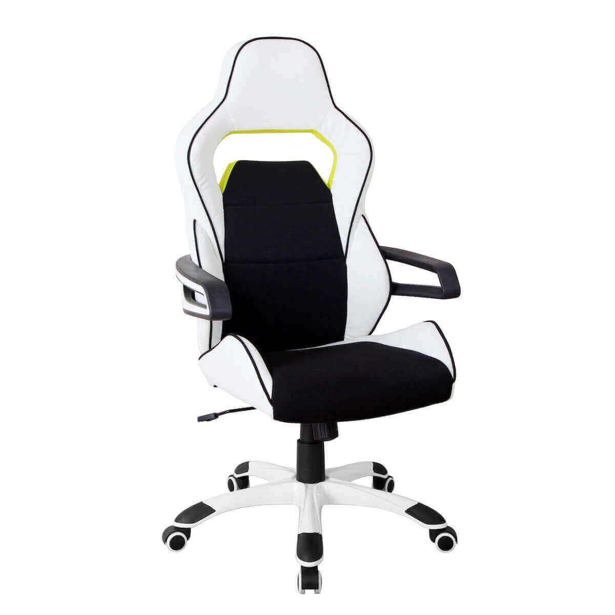 Techni Mobili White Ergonomic Essential Racing Style Home & Office Chair RTA-2021-WHT Angle
