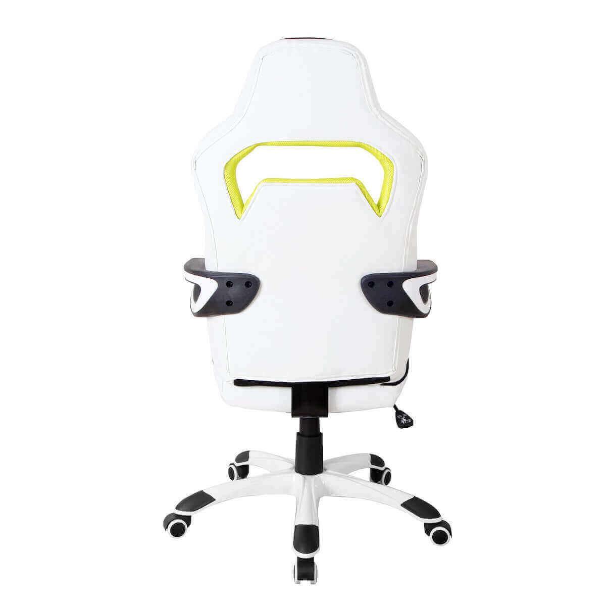 Techni Mobili White Ergonomic Essential Racing Style Home & Office Chair RTA-2021-WHT Back