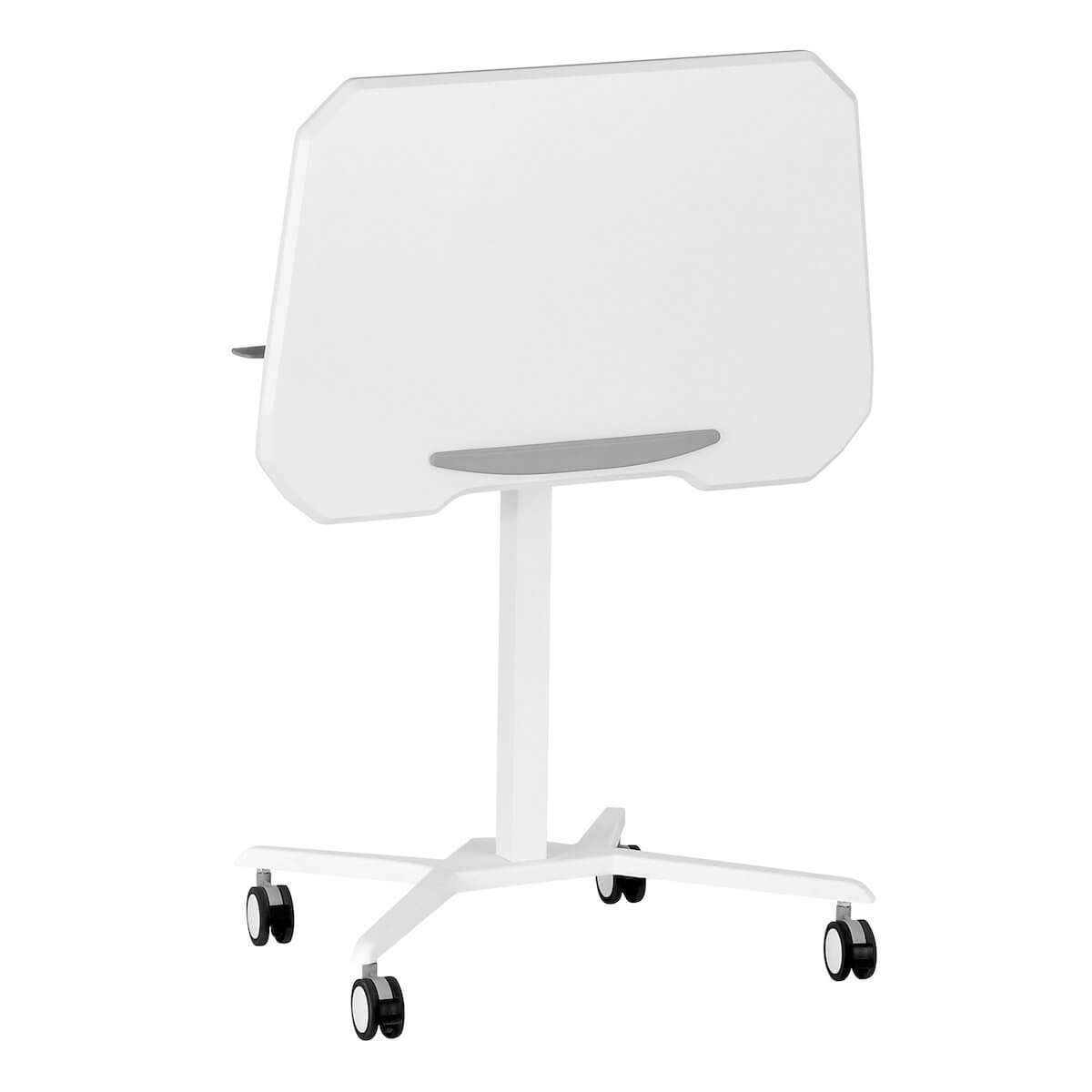 Techni Mobili White Sit to Stand Mobile Laptop Computer Stand with Height Adjustable and Tiltable Tabletop RTA-B008-WHT Angle