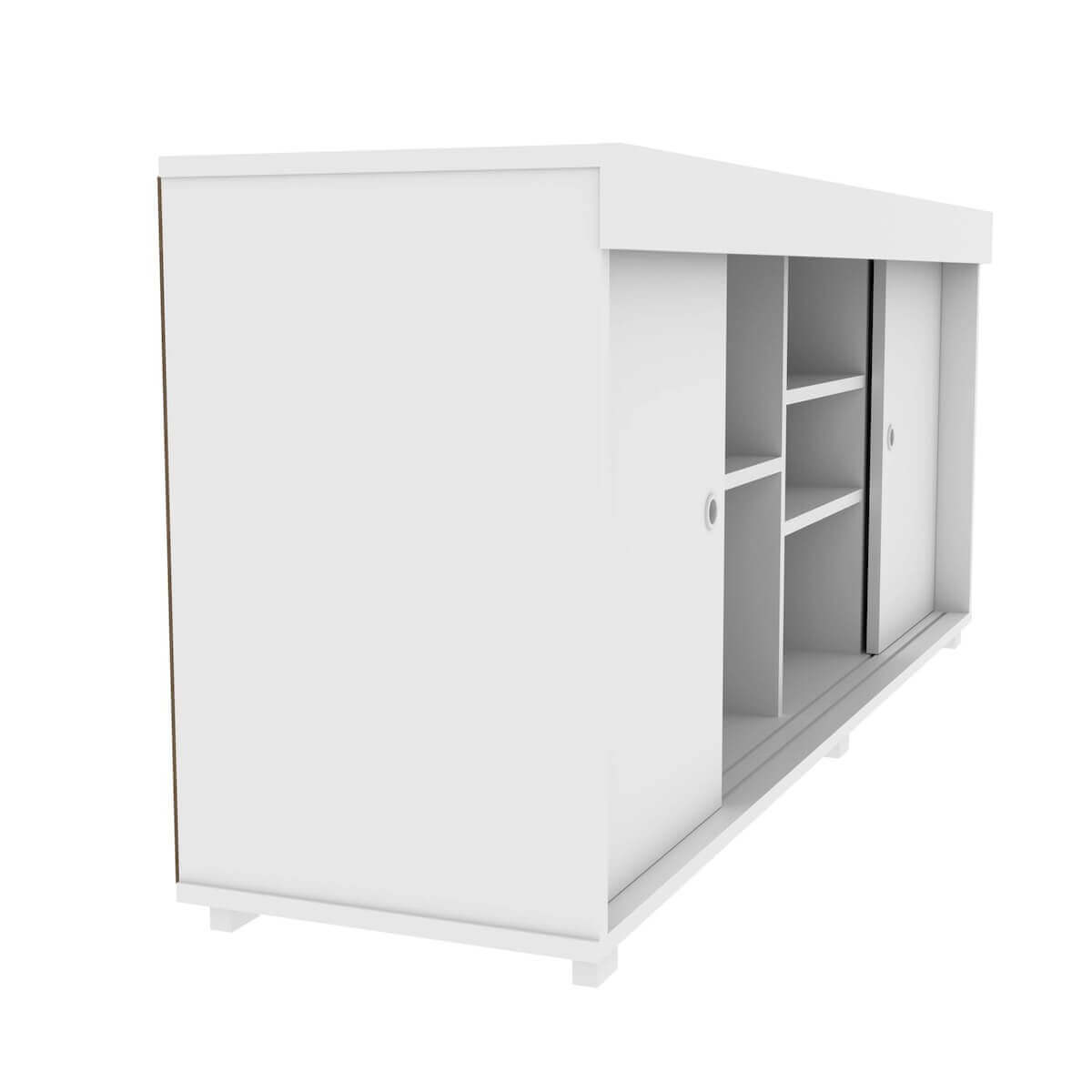 Techni Mobili White TV Stand with Storage for TVs Up to 60" Side RTA-9500TV-WHT #color_white