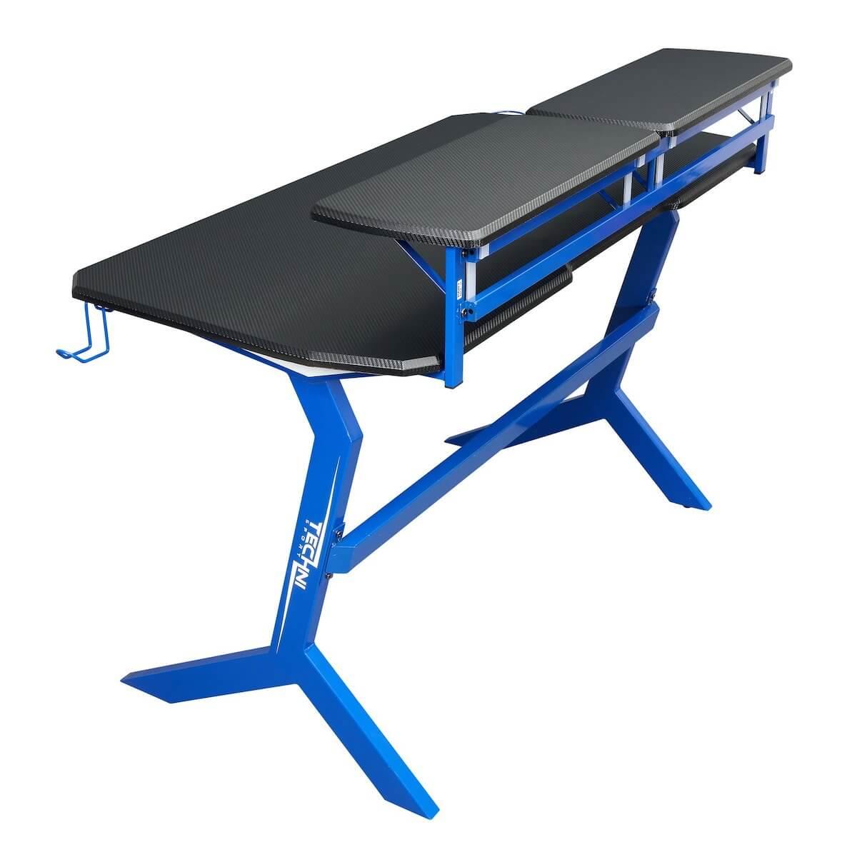 Techni Sport Blue Stryker Gaming Desk RTA-TS201-BL Back #color_blue