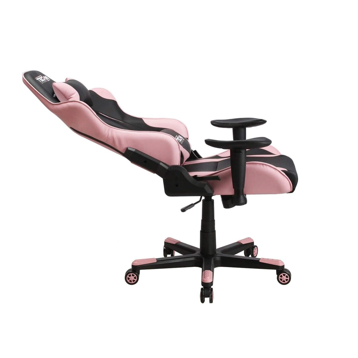 Techni Sport TS-4300 Pink Ergonomic High Back Racer Style PC Gaming Chair RTA-TS43-PNK Reclined