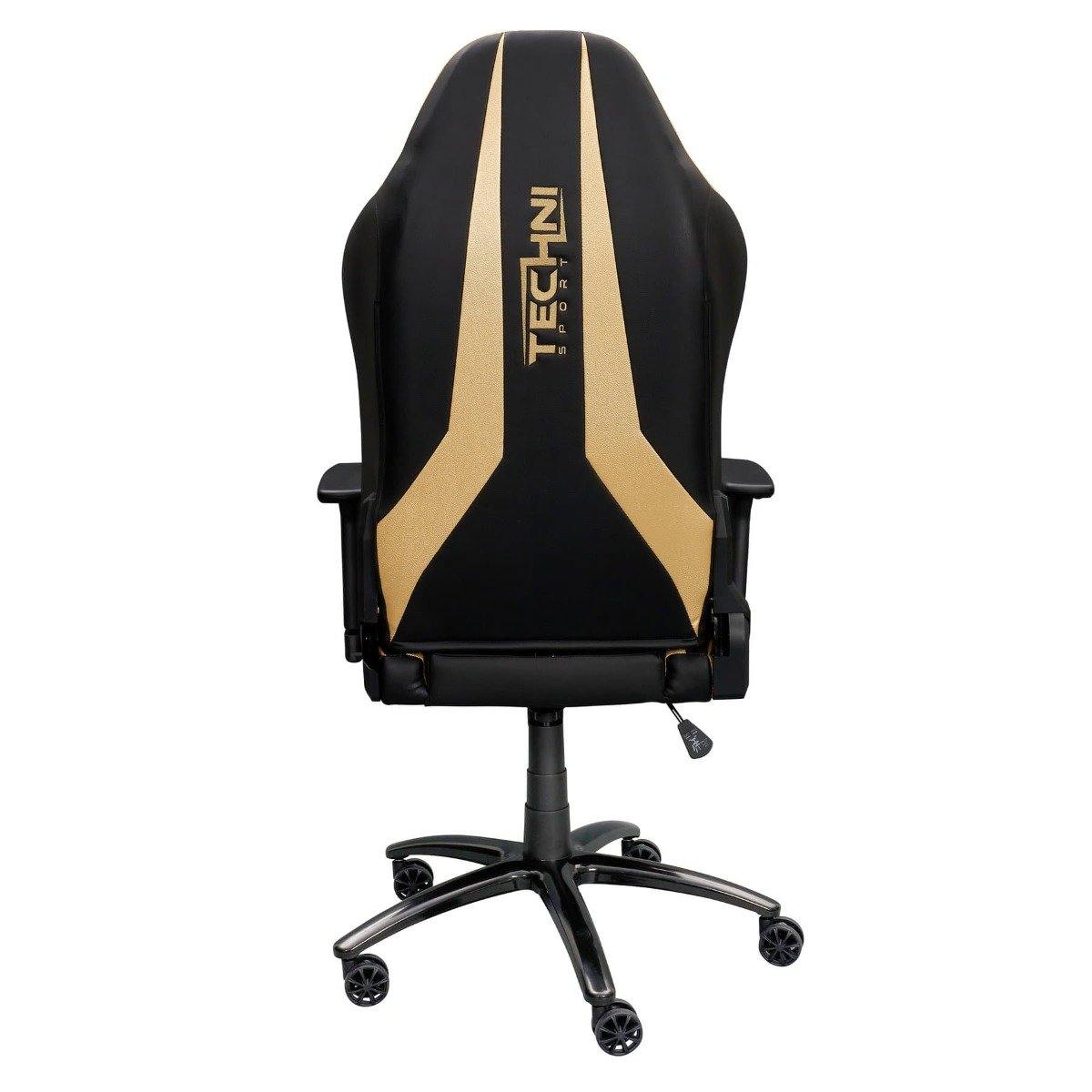 Techni Sport TS-62 Gold Ergonomic Racing Style Gaming Chair RTA-TS62C-GLD Back #color_gold