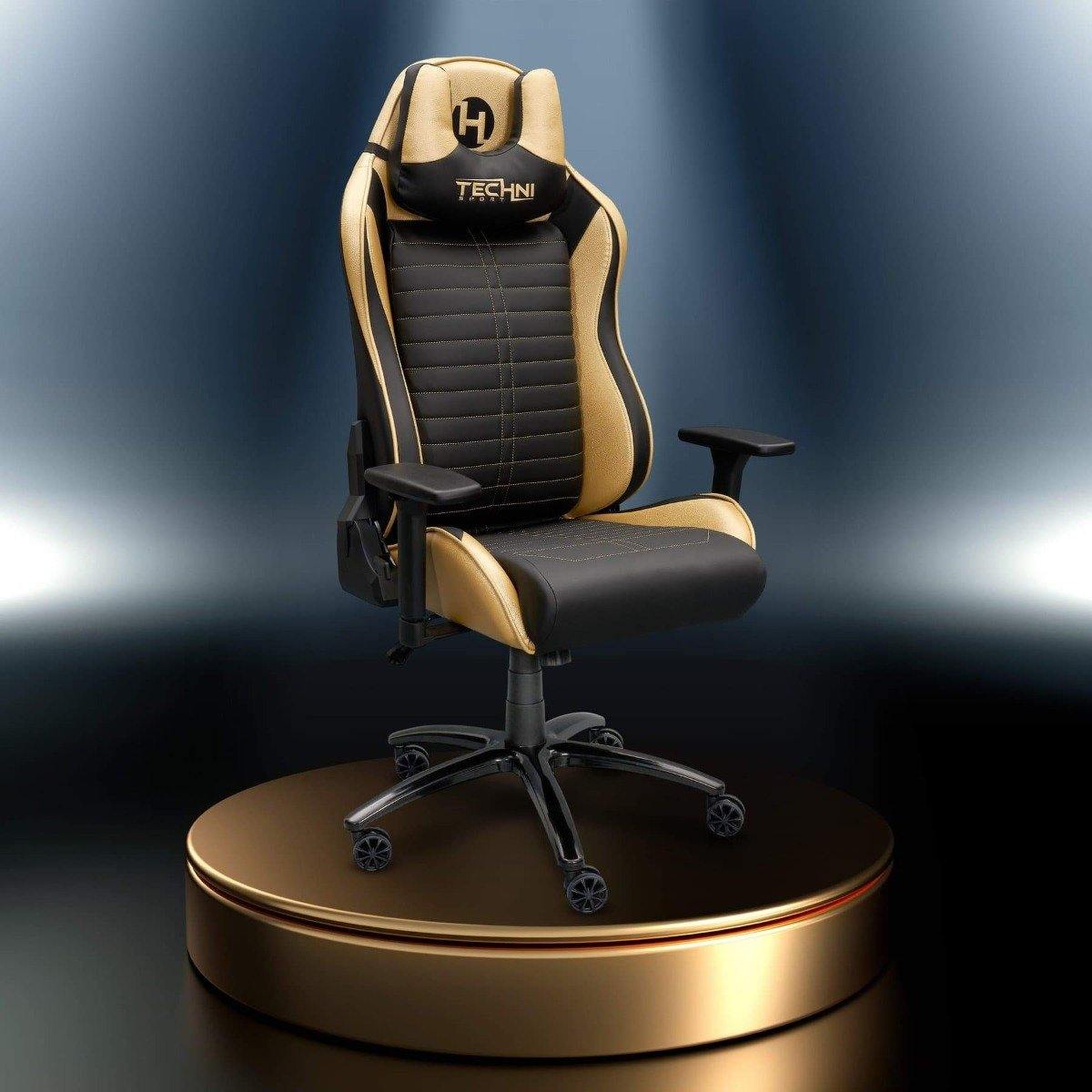Techni Sport TS-62 Gold Ergonomic Racing Style Gaming Chair RTA-TS62C-GLD #color_gold