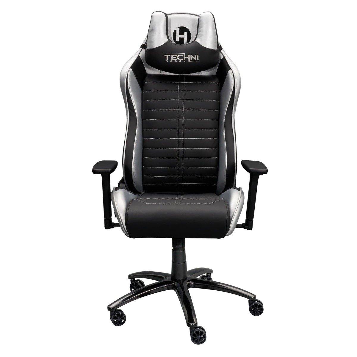 Techni Sport TS-62 Silver Ergonomic Racing Style Gaming Chair RTA-TS62C-SIL #color_silver