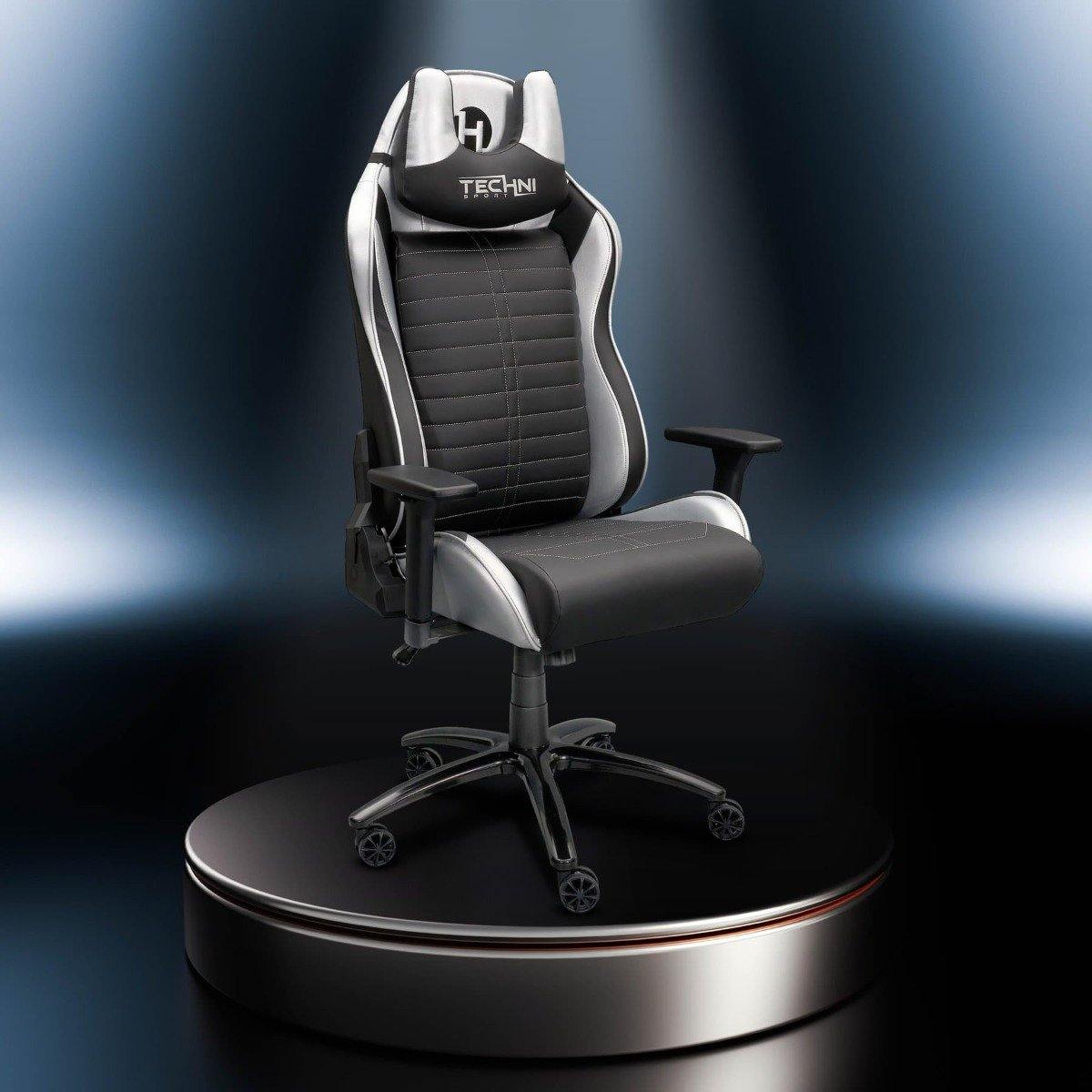 Techni Sport TS-62 Silver Ergonomic Racing Style Gaming Chair RTA-TS62C-SIL #color_silver