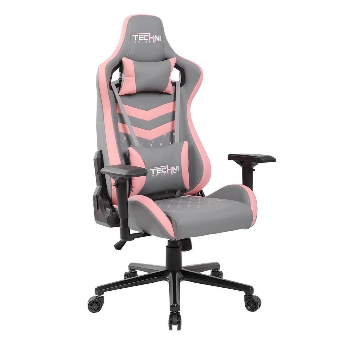 Techni Sport TS-83 Pink Ergonomic High Black Racer Style PC Gaming Chair RTA-TS83-GRY-PNK #color_pink