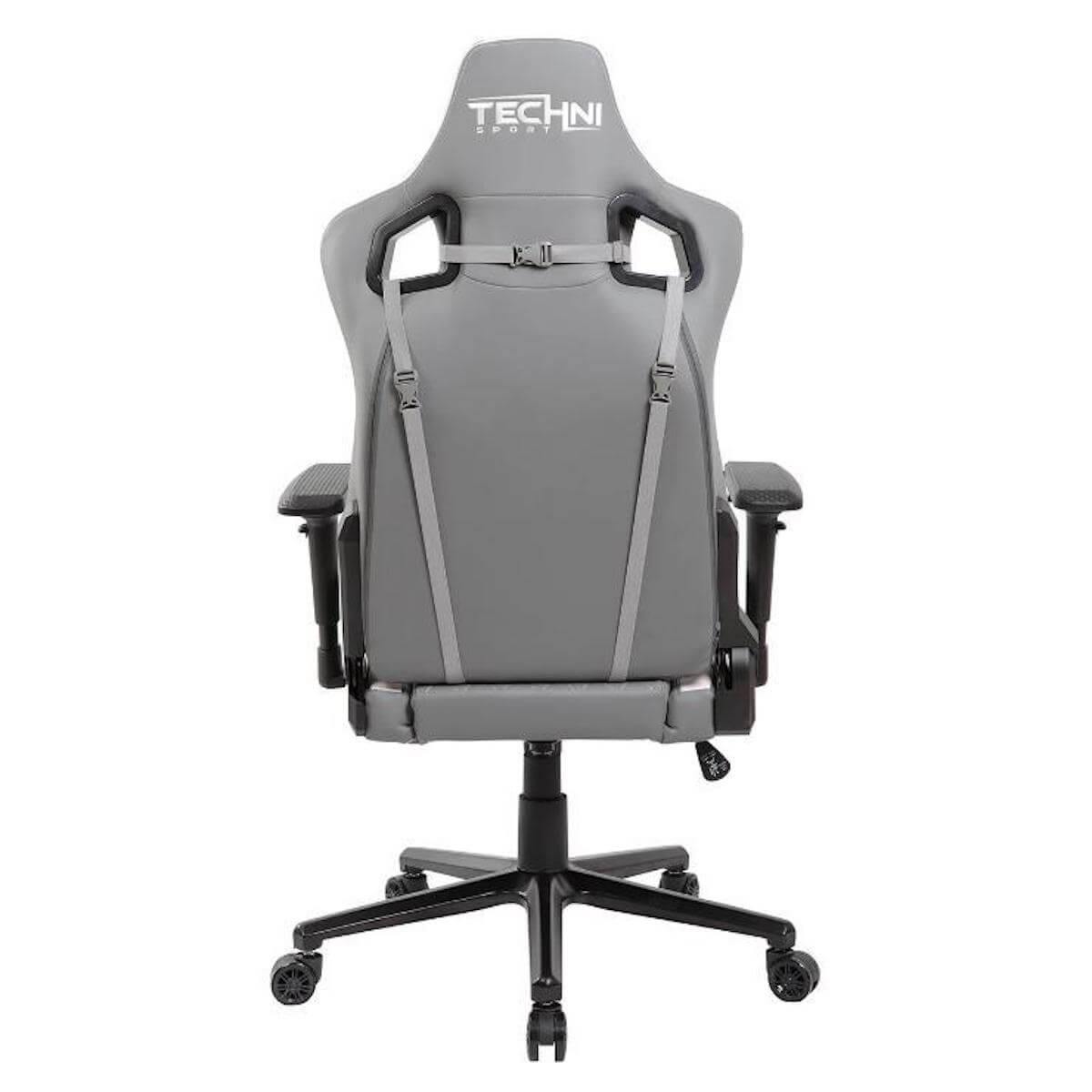 Techni Sport TS-83 White Ergonomic High Black Racer Style PC Gaming Chair RTA-TS83-GRY-WHT Back #color_white