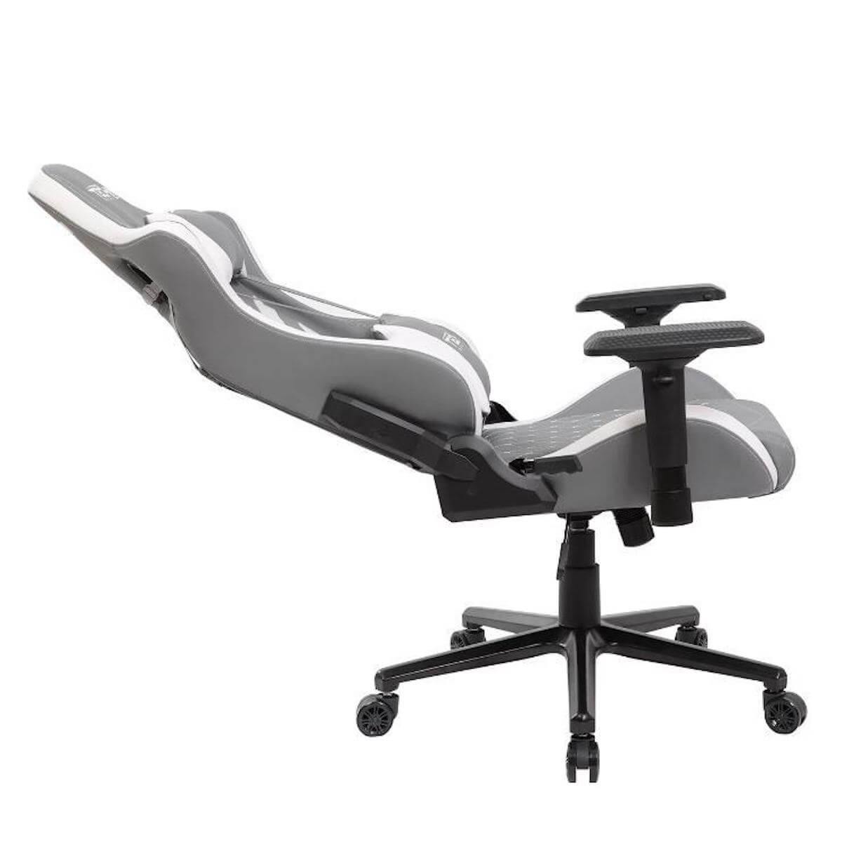 Techni Sport TS-83 White Ergonomic High Black Racer Style PC Gaming Chair RTA-TS83-GRY-WHT Reclined #color_white