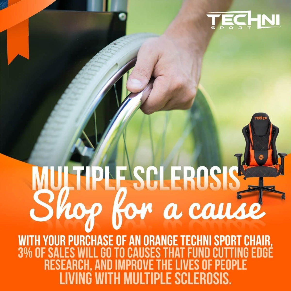 Techni Sport TS-84 Orange Ergonomic High Back Racer Style PC Gaming Chair RTA-TS84-ORG Multiple Sclerosis Chaitry