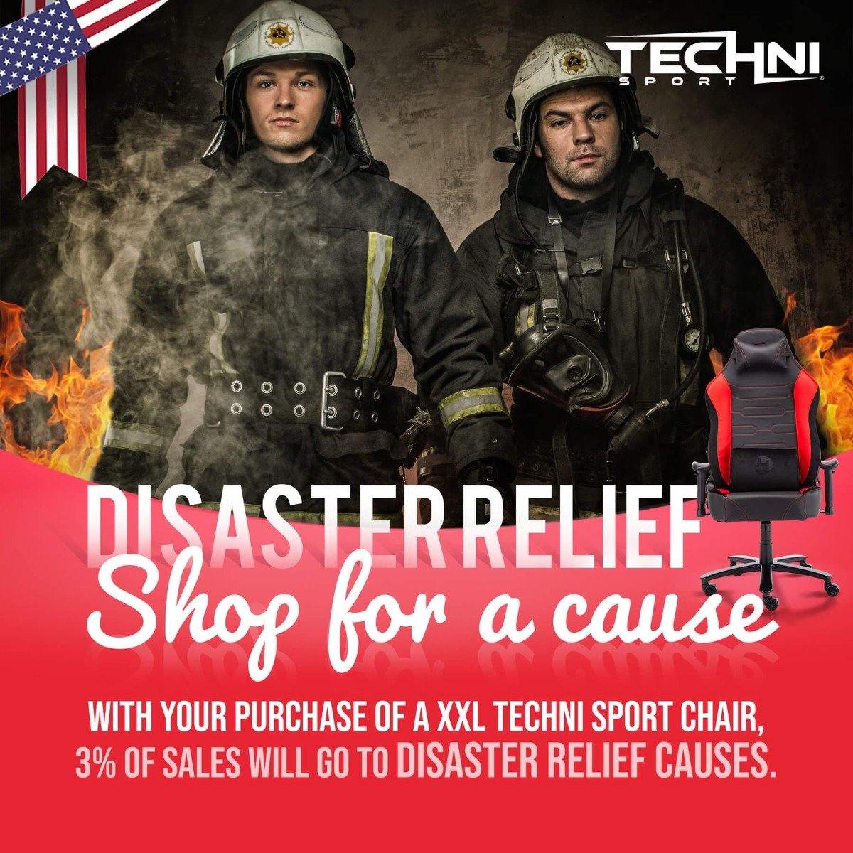 Techni Sport TS-XXL2 Red Office-PC XXL Gaming Chair RTA-TSXXL2-RED Disaster Relief Charity