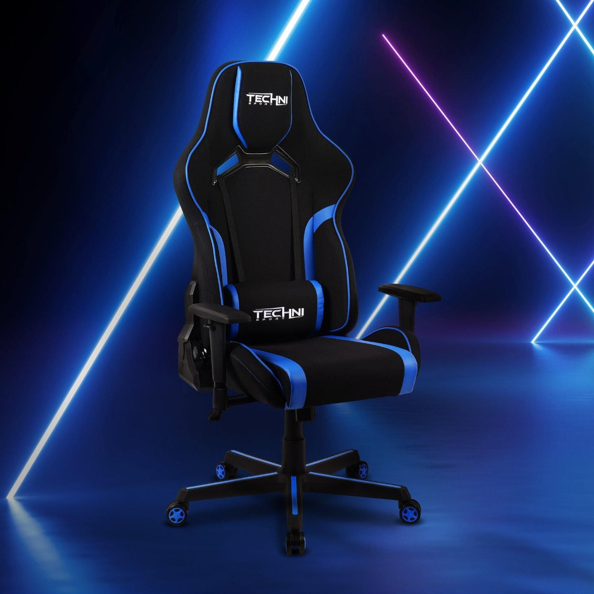 Techni Sport TSF-71 Blue Fabric and PU Office-PC Gaming Chair RTA-TSF71-BL in Office #color_blue