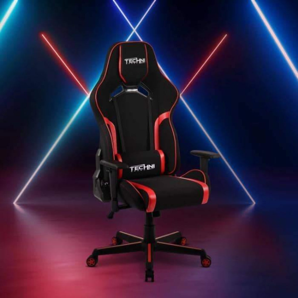 Techni Sport TSF-71 Red Fabric and PU Office-PC Gaming Chair RTA-TSF71-RED in Office #color_red