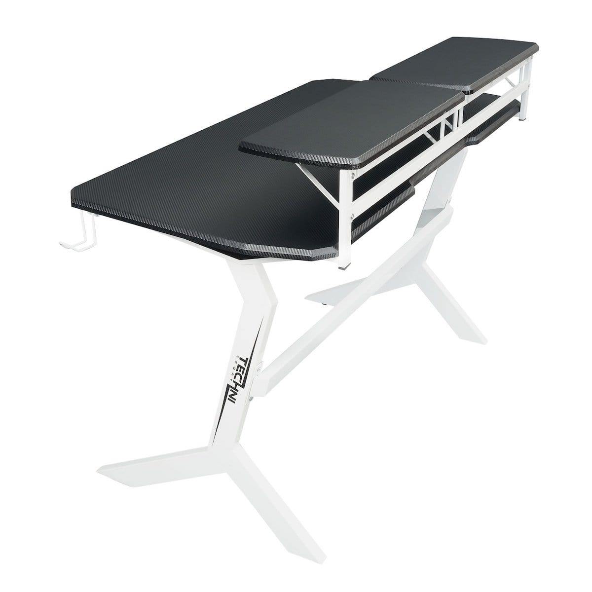 Techni Sport White Stryker Gaming Desk RTA-TS201-WHT Back #color_white