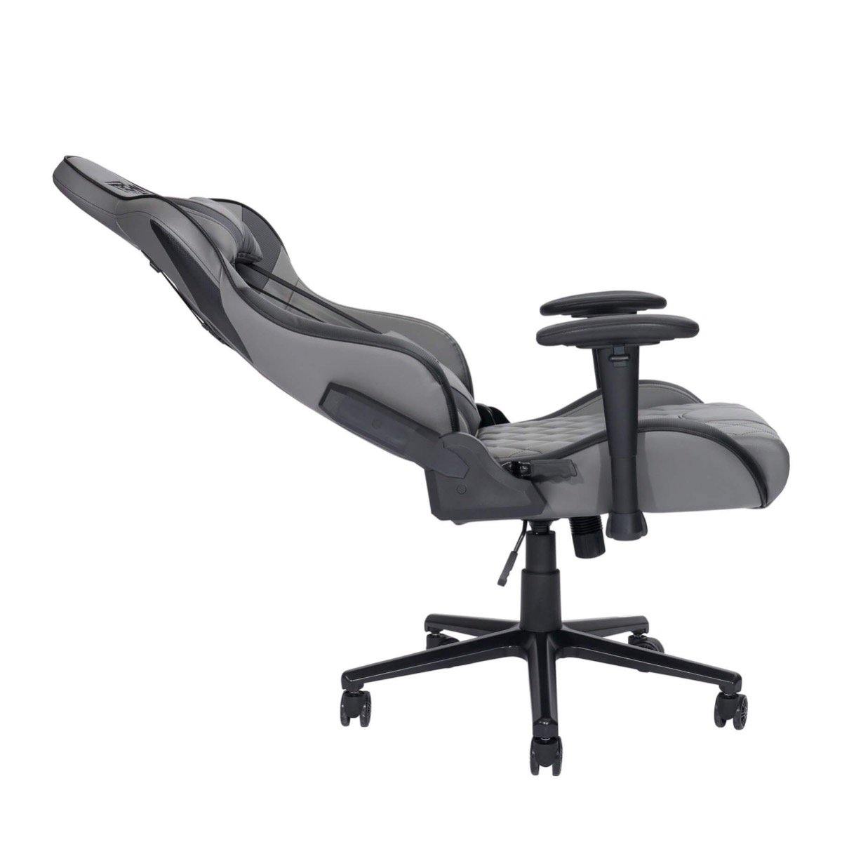 Techni Sport XL Gray Ergonomic Gaming Chair RTA-TSXL3-GRY Reclined