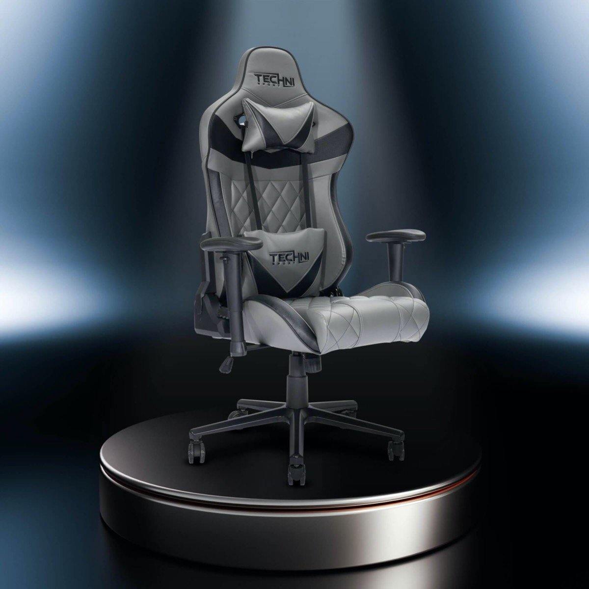Techni Sport XL Gray Ergonomic Gaming Chair RTA-TSXL3-GRY in Office