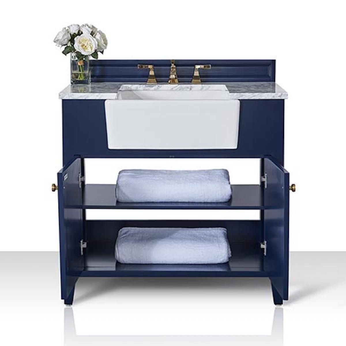 Ancerre Designs Adeline 36 Inch Heritage Blue Single Vanity Inside