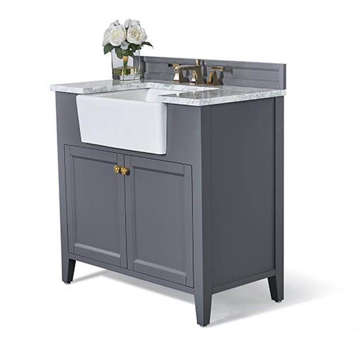 Ancerre Designs Adeline 36 Inch Sapphire Gray Single Vanity Side