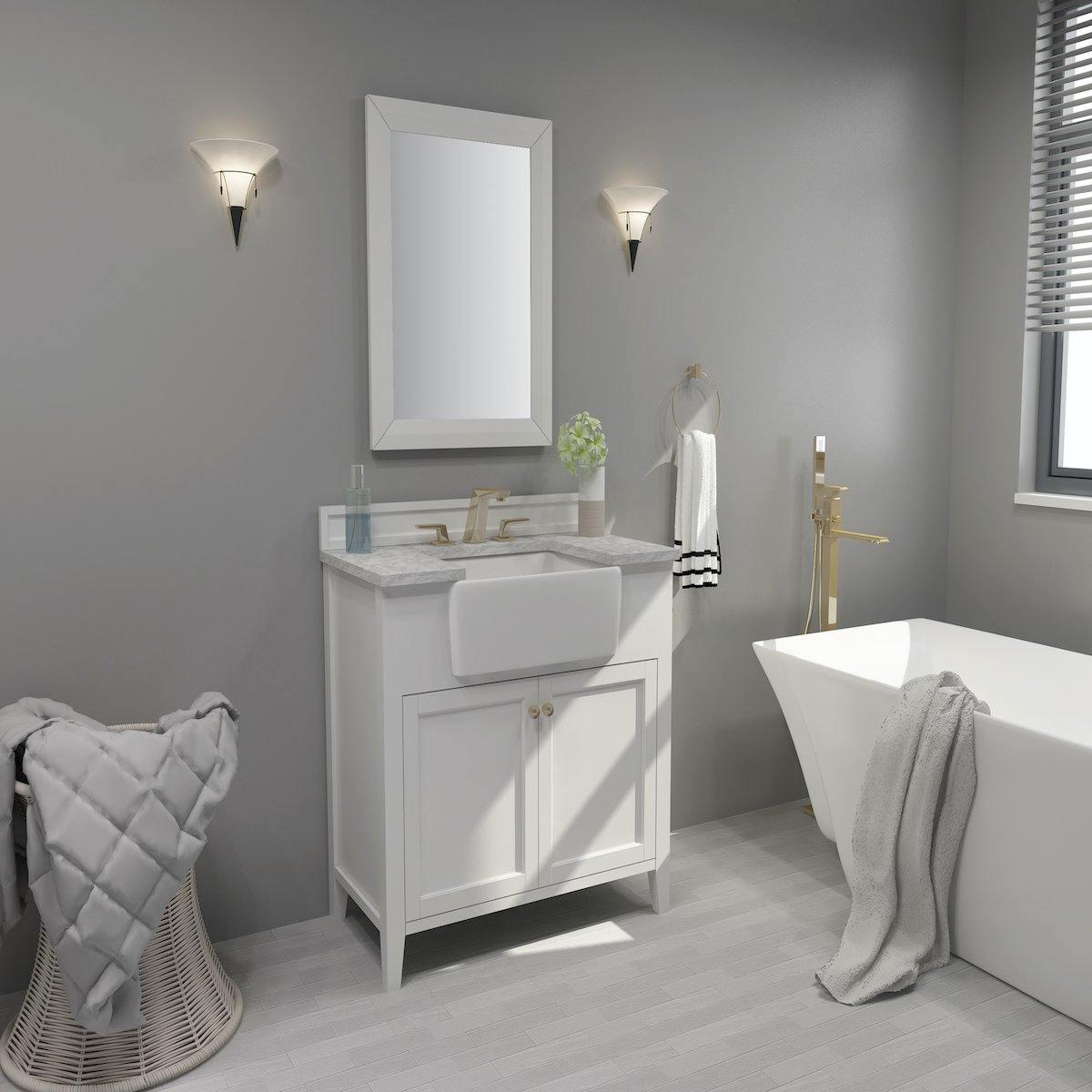 Ancerre Designs Adeline 36 Inch White Single Vanity in Bathroom