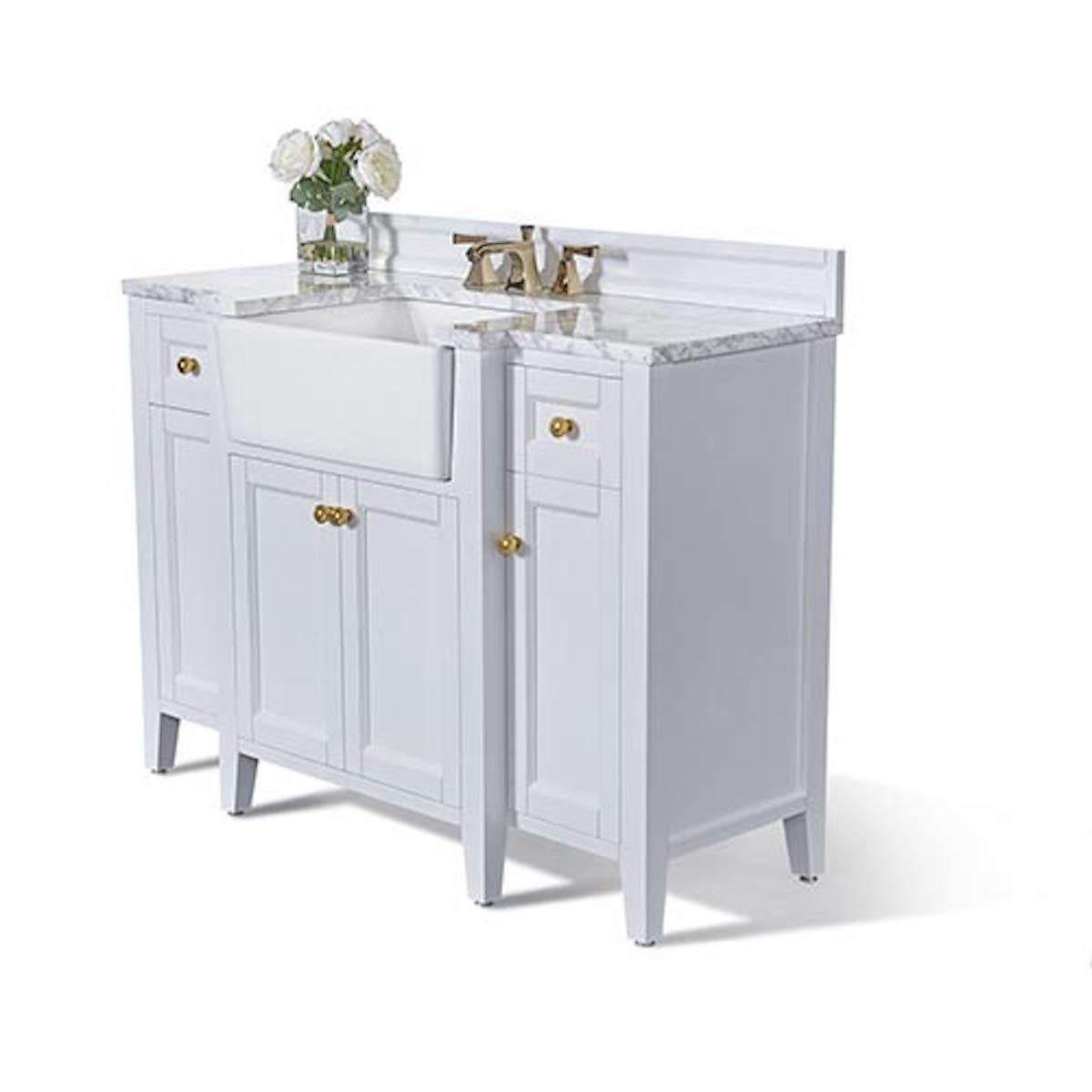 Ancerre Designs Adeline 48 Inch White Single Vanity Side