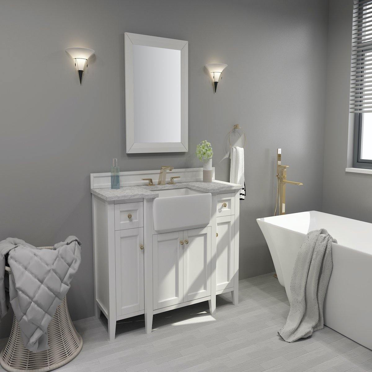 Ancerre Designs Adeline 48 Inch White Single Vanity in Bathroom