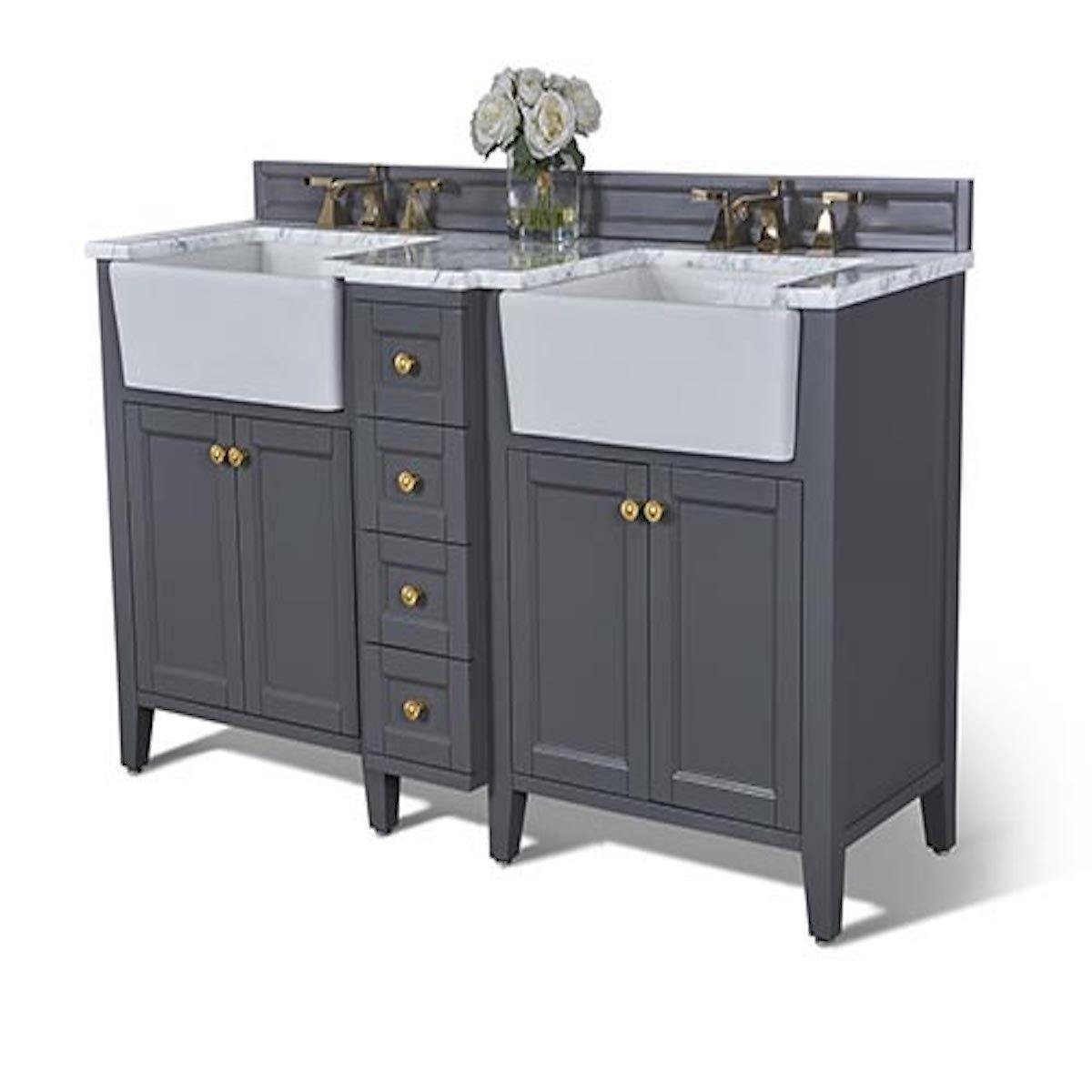 Ancerre Designs Adeline 60 Inch Sapphire Gray Double Vanity Side #finish_sapphire gray