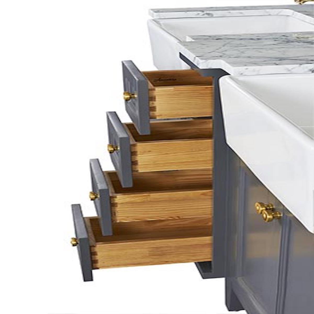 Ancerre Designs Adeline 60 Inch Sapphire Gray Double Vanity Drawers #finish_sapphire gray