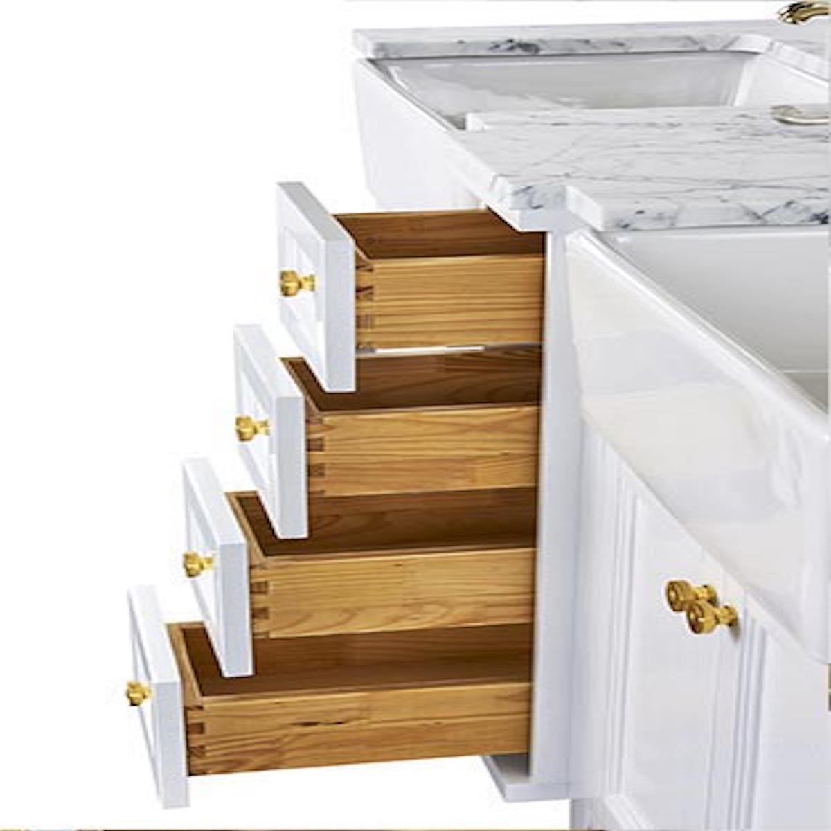 Ancerre Designs Adeline 60 Inch White Double Vanity Drawers #finish_white