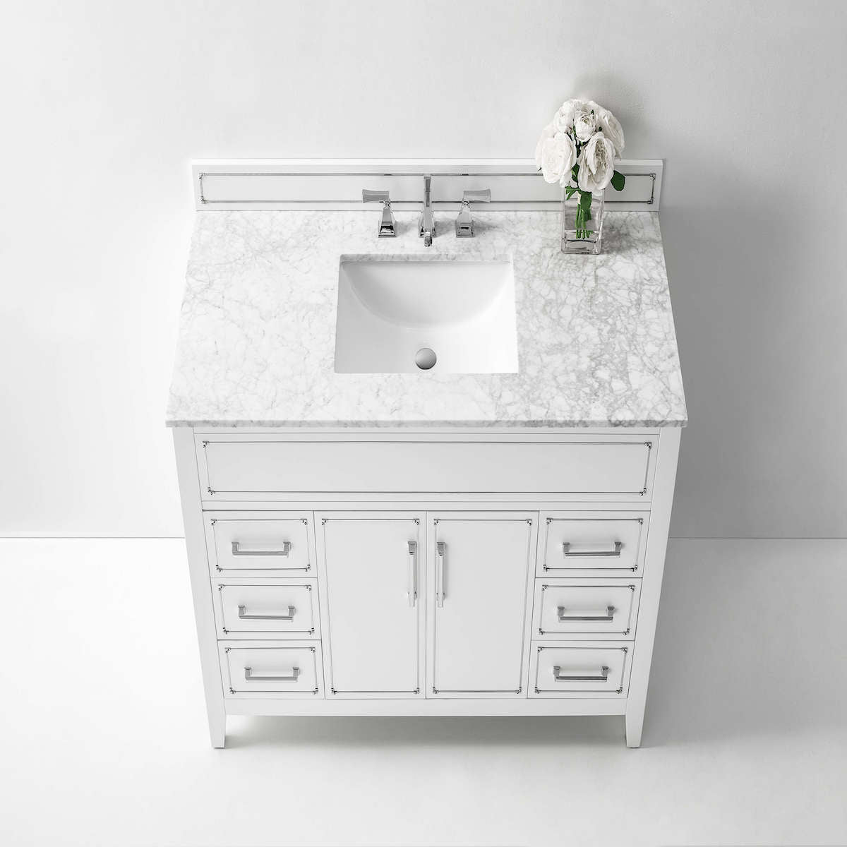 Ancerre Designs White Aspen 48” Single Vanity VTS-ASPEN-48-W-CW Top