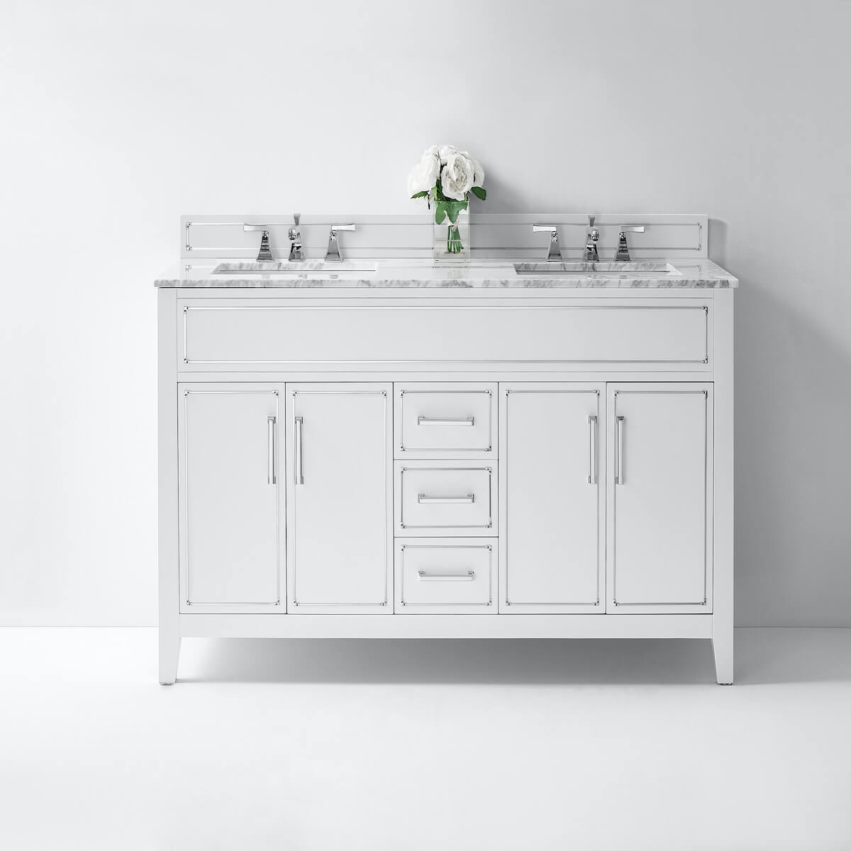 Ancerre Designs White Aspen 60” Double Vanity VTS-ASPEN-60-W-CW #finish_white
