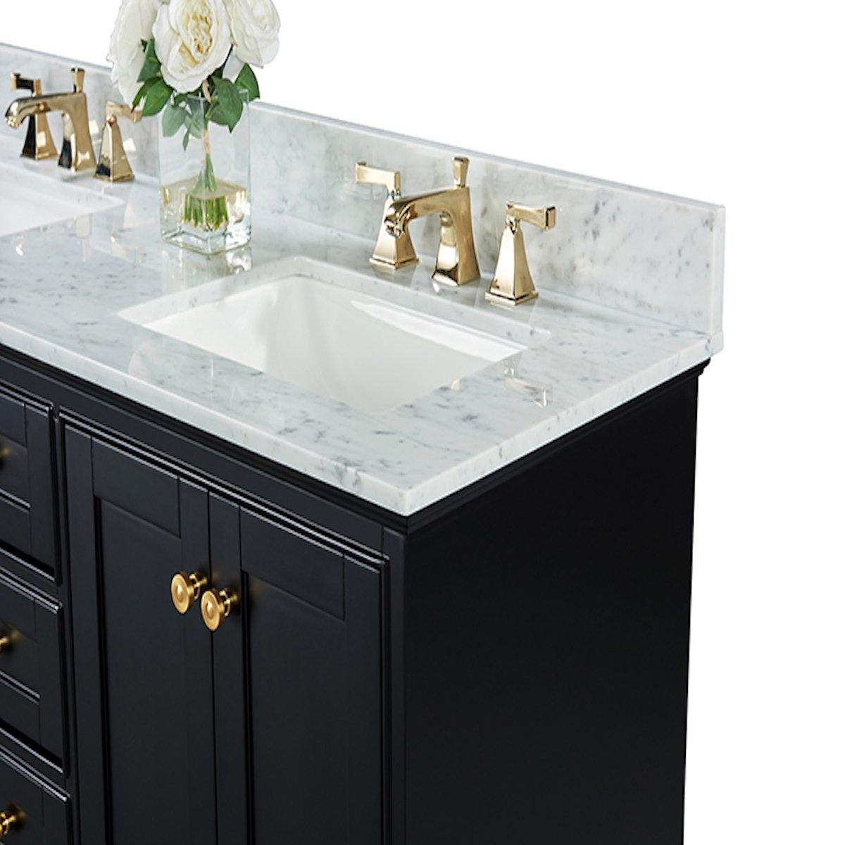 Ancerre Designs Audrey 60 Inch Onyx Black Double Vanity Counter