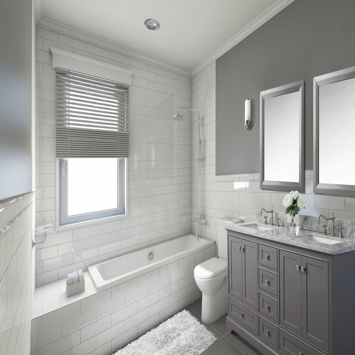 Ancerre Designs Audrey 60 Inch Sapphire Gray Double Vanity in Bathroom