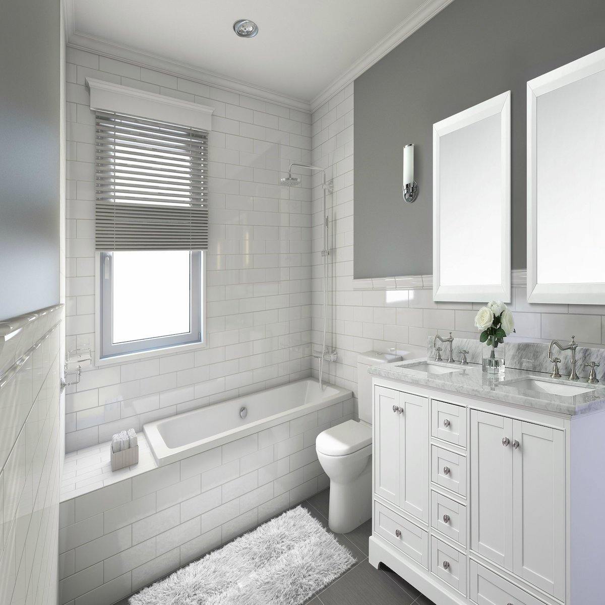 Ancerre Designs Audrey 60 Inch White Double Vanity in Bathroom
