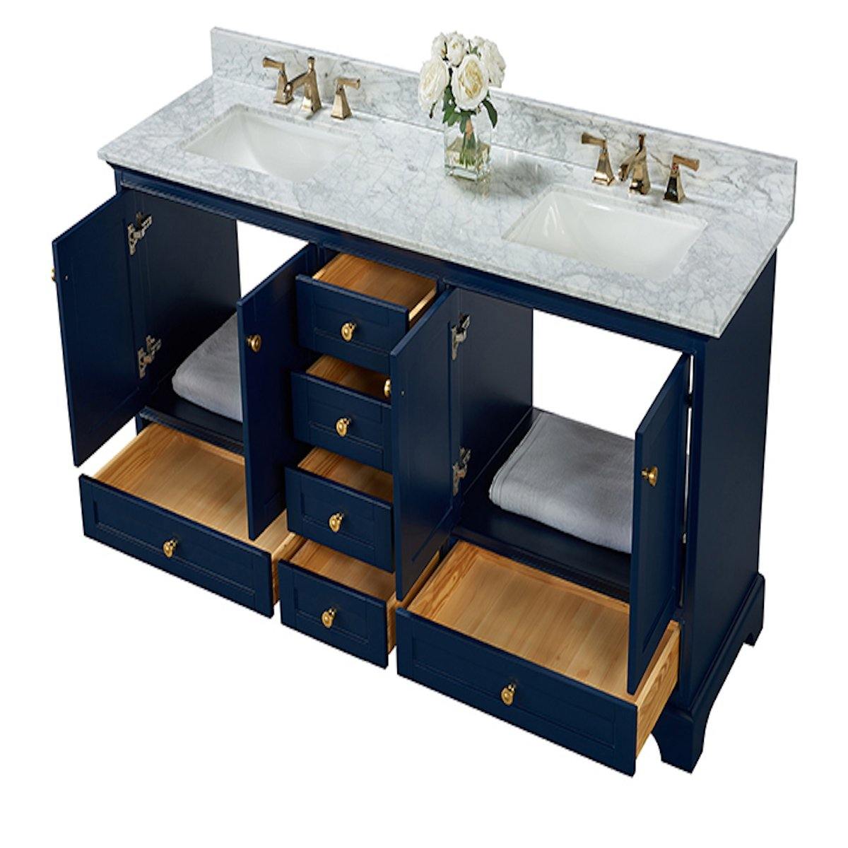 Ancerre Designs Audrey 72 Inch Heritage Blue Double Vanity Inside Side View