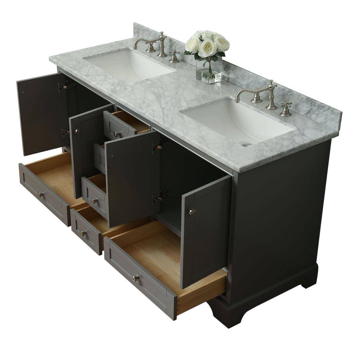 Ancerre Designs Audrey 72 Inch Sapphire Gray Double Vanity Inside