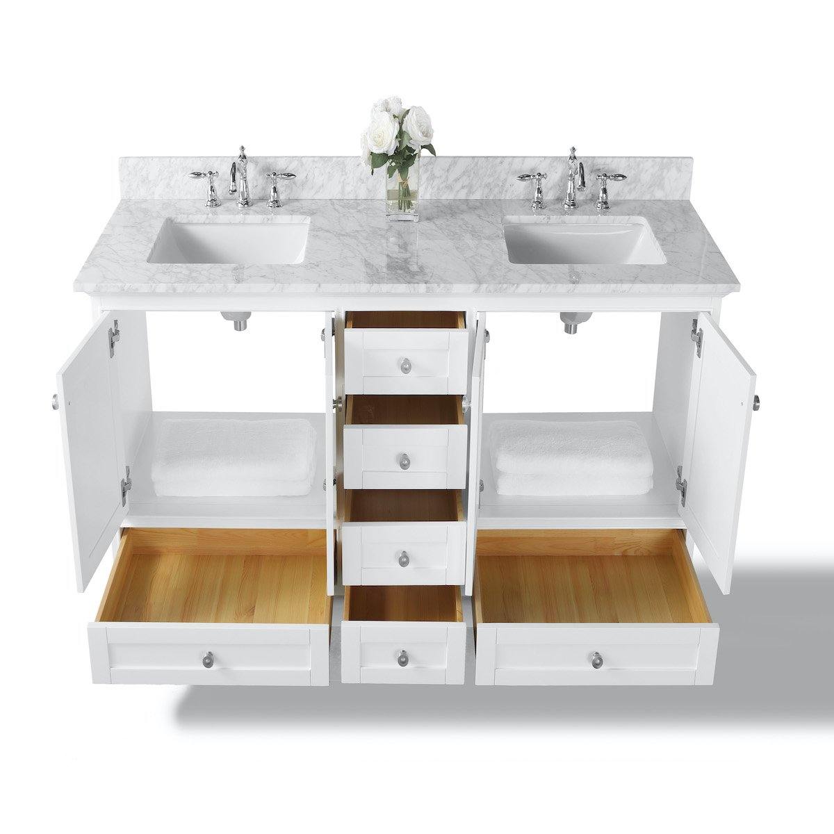 Ancerre Designs Audrey 72 Inch White Double Vanity Inside