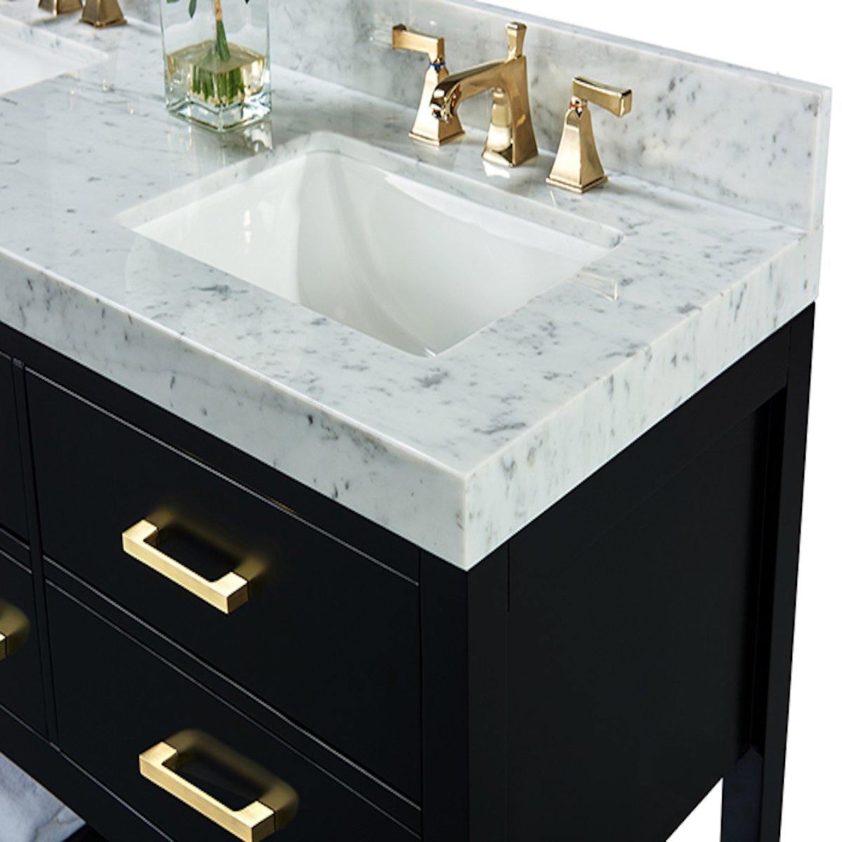 Ancerre Designs Elizabeth 60 Inch Onyx Black Double Vanity Counter