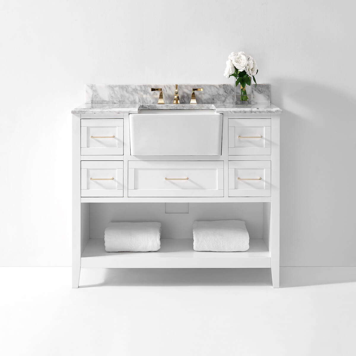 Ancerre Designs Hayley 48” White Single Vanity VTS-HAYLEY-48-W-CW #finish_white