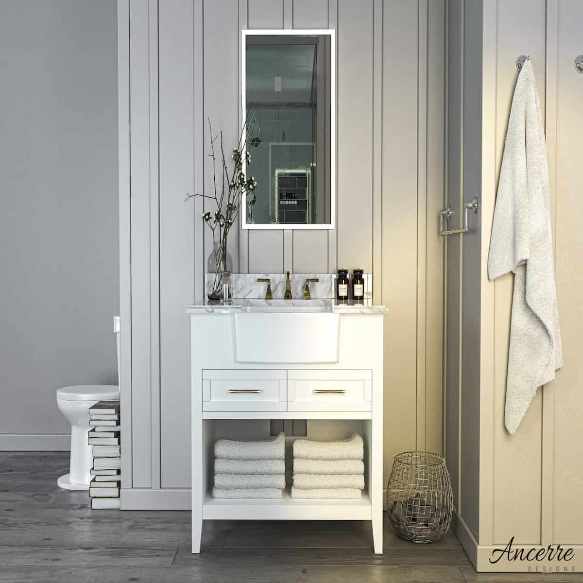 Ancerre Designs Hayley 36" White Single Vanity in Bathroom VTS-HAYLEY-36-W-CW #finish_white