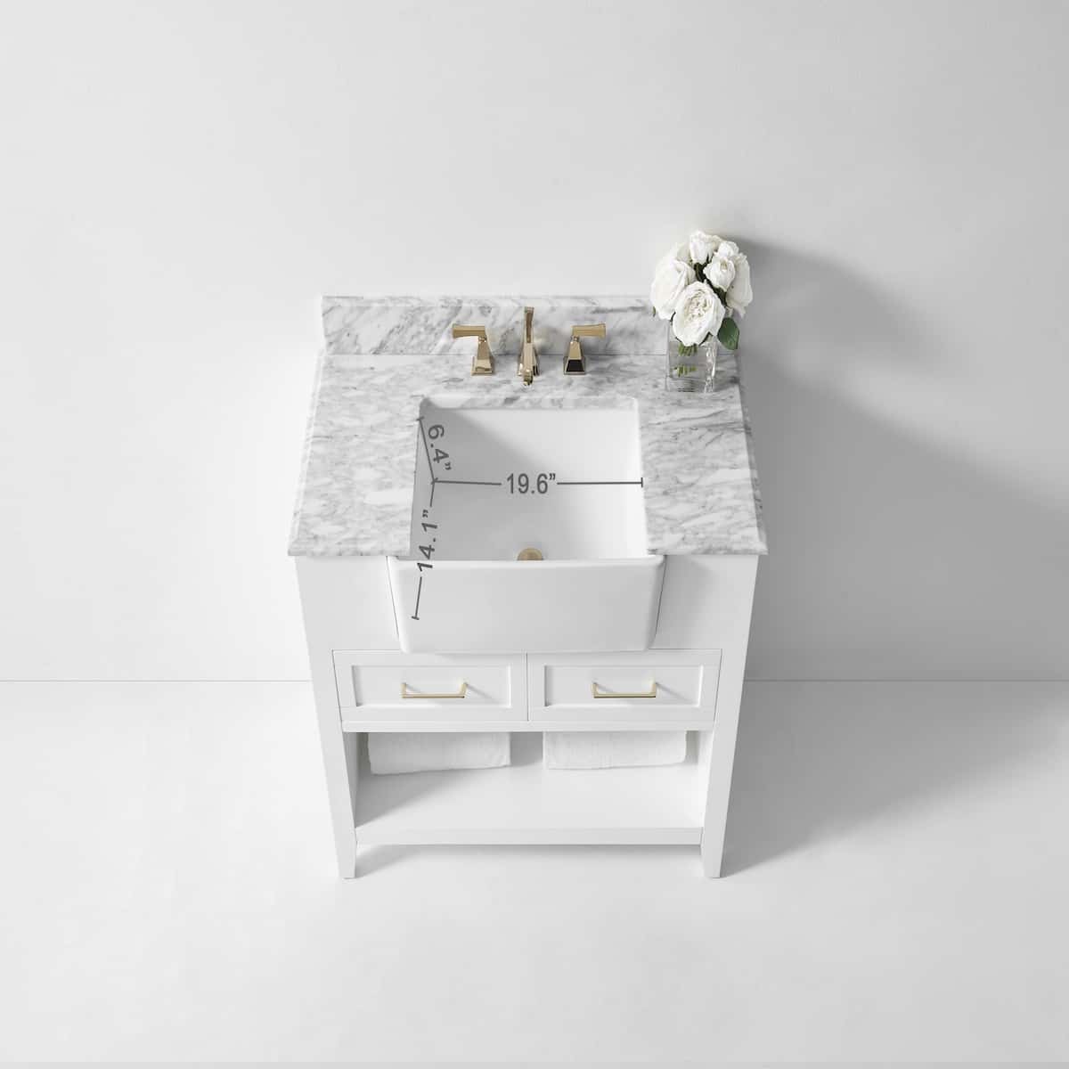 Ancerre Designs Hayley 36" White Single Vanity Sink Dimensions VTS-HAYLEY-36-W-CW #finish_white