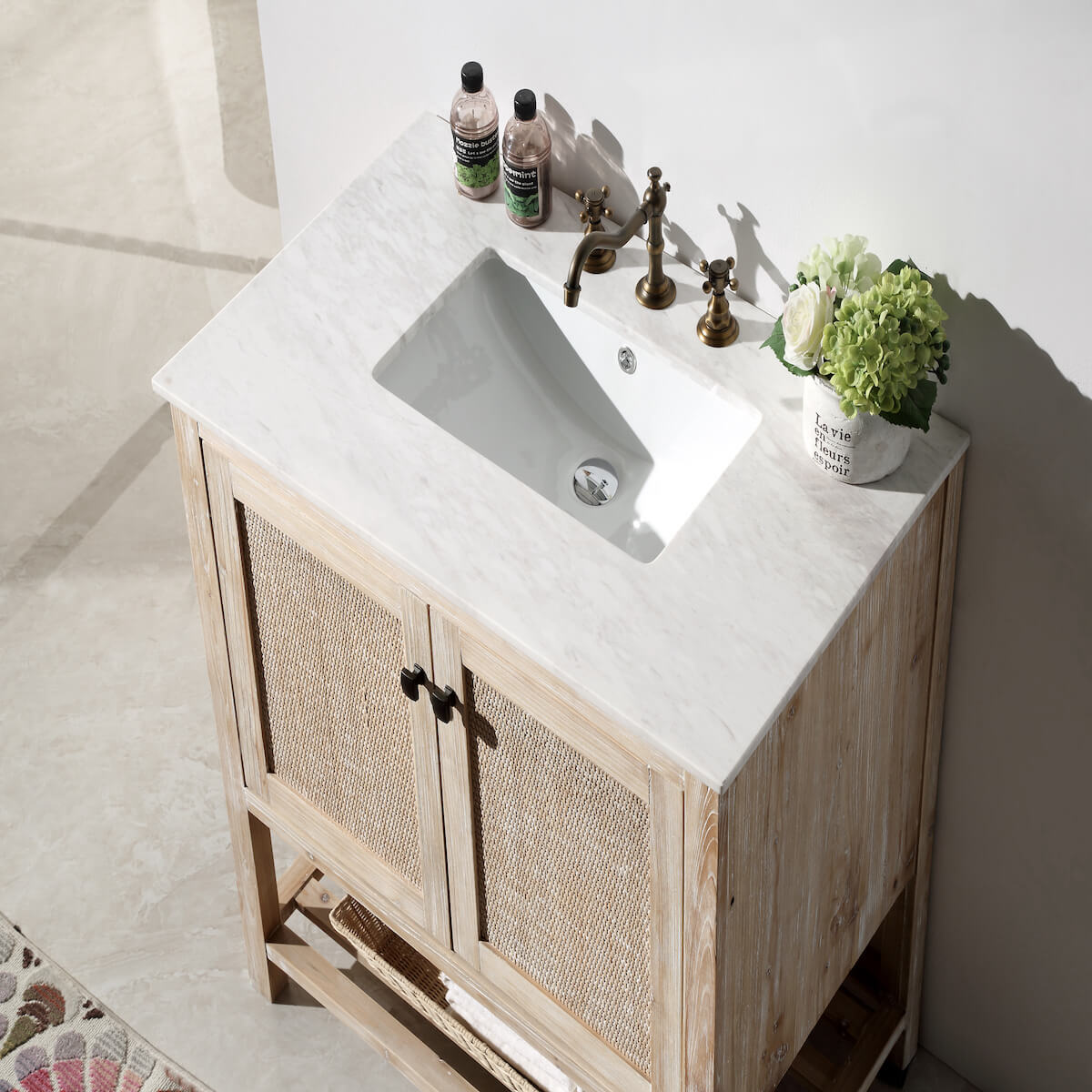 Legion Furniture 36" Solid Wood Single Sink Vanity with Marble Top Sink WH5136