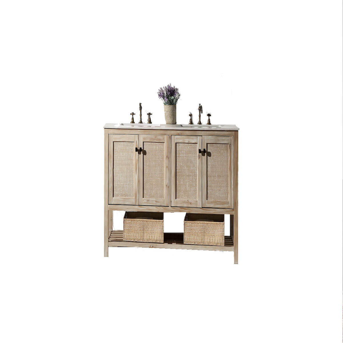 Legion Furniture 60" Solid Wood Double Sink Vanity with Marble Top WH5160