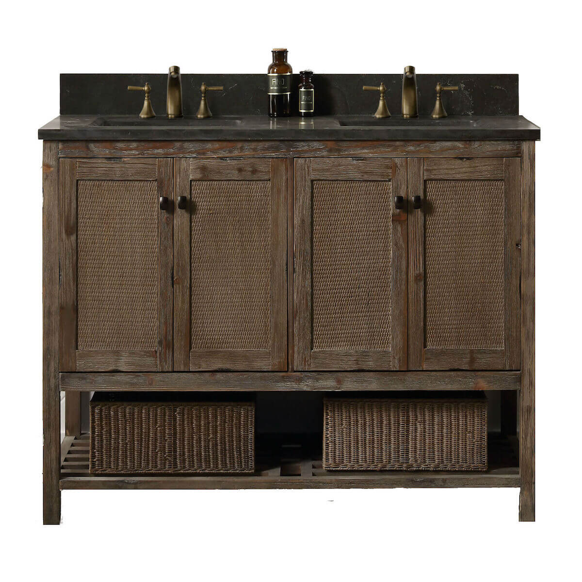 Legion Furniture 60" Solid Wood Double Sink Vanity with Moon Stone Top WH5160-BR
