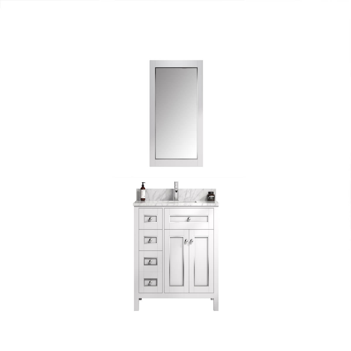Legion Furniture 36" White Finish Single Sink Vanity Cabinet with Carrara White Top WV2236-W